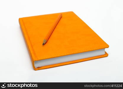 notebook on a white background, close-up