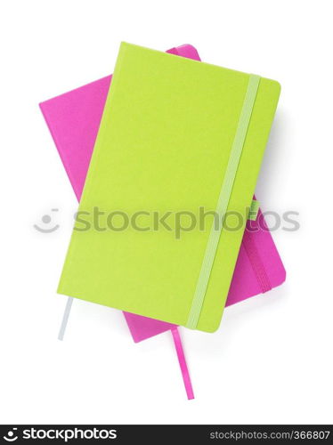 notebook or notepad at white background, top view