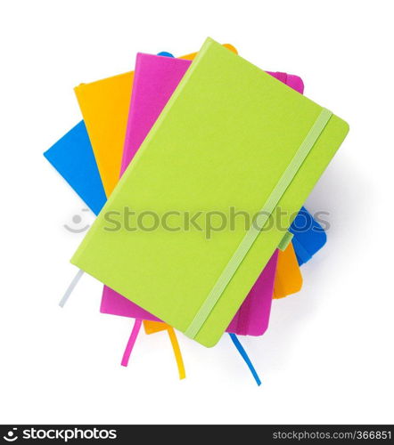 notebook or notepad at white background, top view