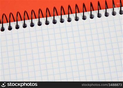 notebook over a red background - write your text -