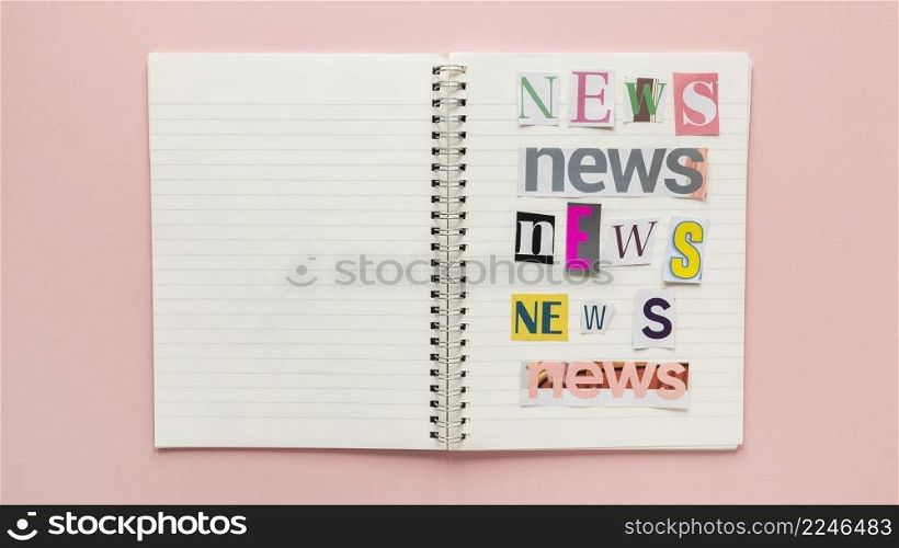 notebook with fake news