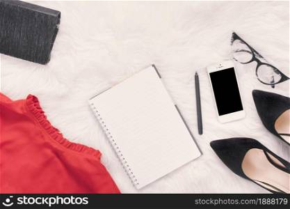 notebook with smartphone skirt blanket . Resolution and high quality beautiful photo. notebook with smartphone skirt blanket . High quality and resolution beautiful photo concept