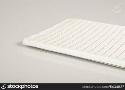 Notebook with white pages and thin lines for your copy text. Isolated