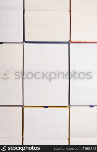 notepad or notebook paper as background, top view