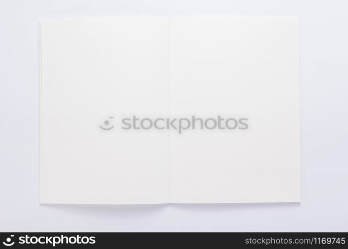 notepad or notebook paper at white background, top view