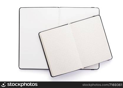 notepad or notebook paper at white background, top view