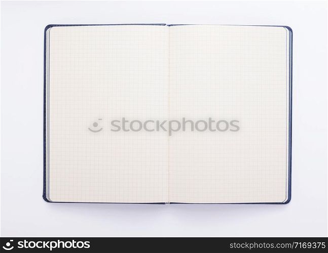 notepad or notebook paper at white background, top view