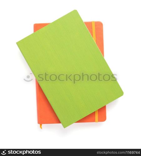 notepad or notebook paper isolated at white background, top view