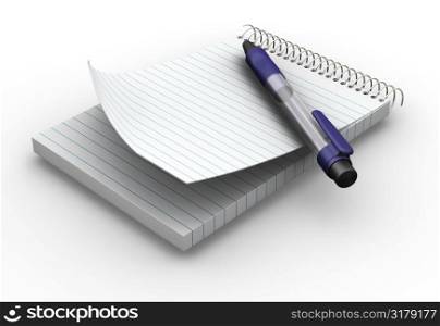 Notepad with pen