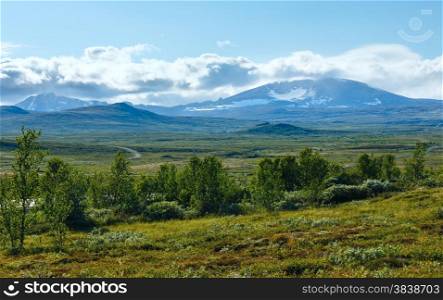 Noth Norway mountain tundra valley summer view.