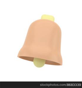 Notification 3D icon. Cute yellow bell. 3D Model render for design.. Notification 3D icon. Cute yellow bell. 3D Model render for design. 3d illustration.