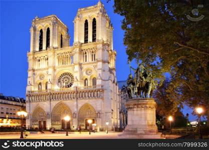 Notre Dame de Paris at evening, France