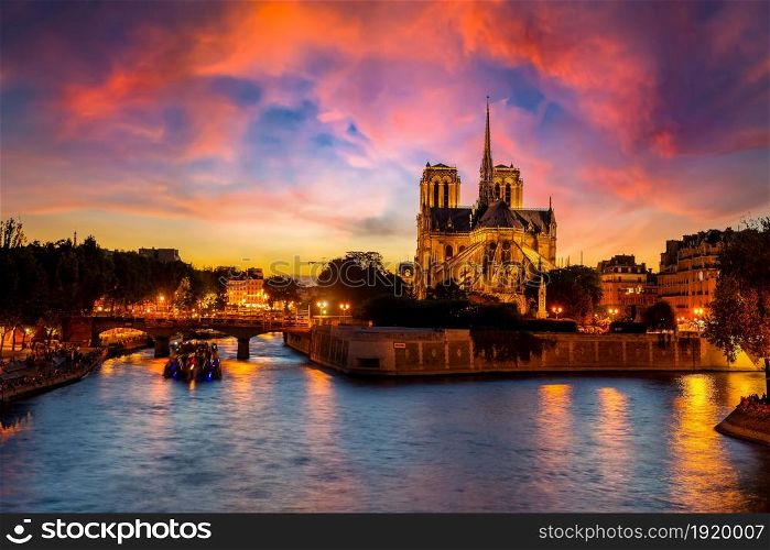 Notre Dame de Paris in the evening, France
