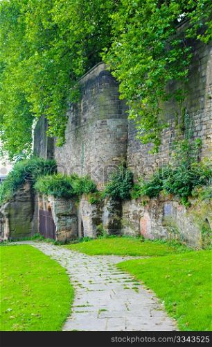 Nottingham castle wall