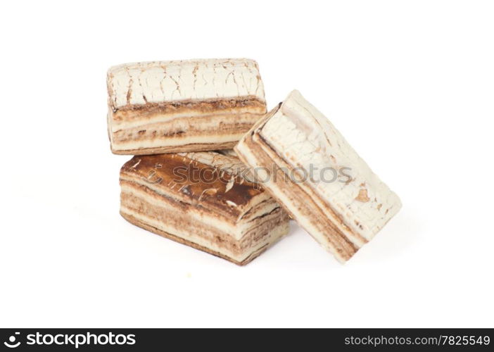 Nougat on the white background