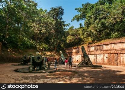 NOV 23, 2012 Manila, Philippines : Historic Pacific war memorial Army barracks ruins Corregidor Island, Manila, Philippines