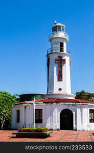 NOV 23, 2012 Manila, Philippines : Historic Pacific war memorial lighthouse Corregidor Island, Manila, Philippines