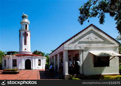 NOV 23, 2012 Manila, Philippines : Historic Pacific war memorial lighthouse Corregidor Island, Manila, Philippines