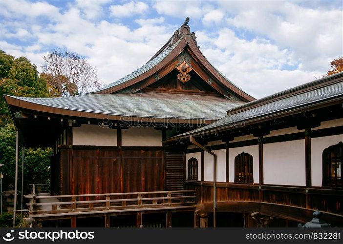 NOV 29, 2018 Tokyo, Japan - Old wooden building of Kiyomizu Kannon-do shrine with bueatiful wood facade in Ueno park