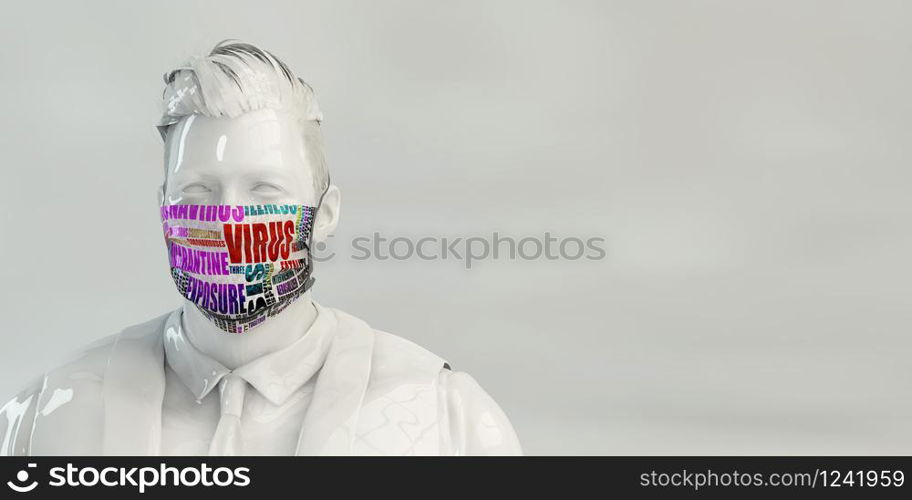 Novel Coronavirus 2019-ncov Virus Concept with Man Using Face Mask. Novel Coronavirus 2019-ncov Virus Concept