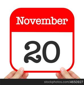 November 20 written on a calendar