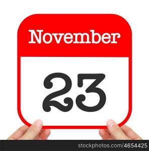November 23 written on a calendar