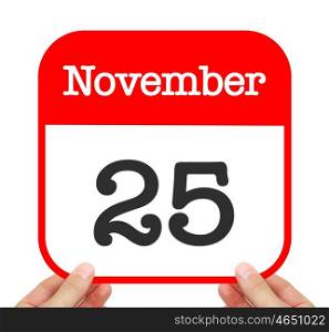 November 25 written on a calendar