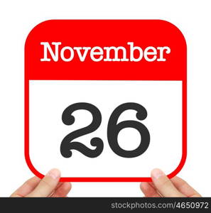November 26 written on a calendar
