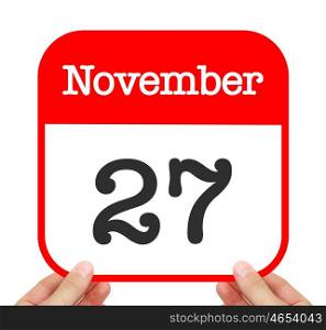 November 27 written on a calendar