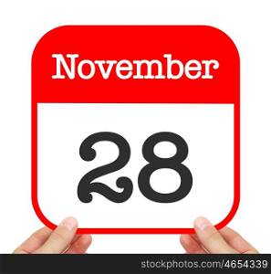 November 28 written on a calendar