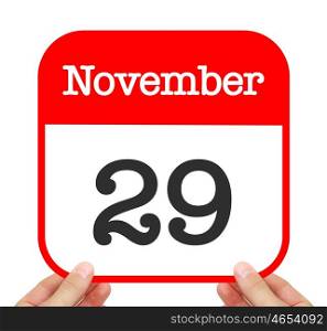 November 29 written on a calendar