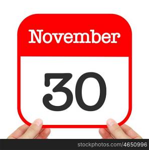 November 30 written on a calendar
