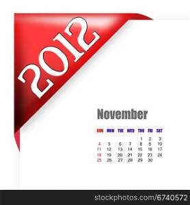 November of 2012 calendar