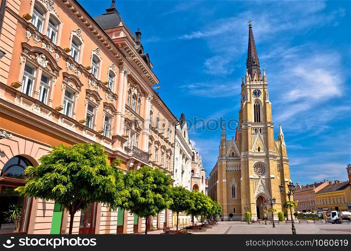 Novi Sad square and architecture street view, Vojvodina region of Serbia