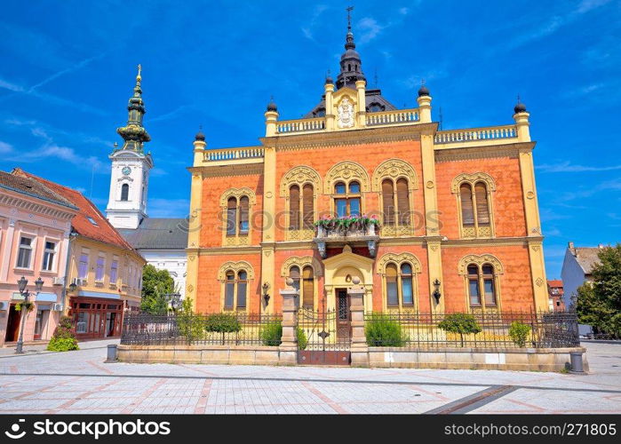 Novi Sad square and church architecture view, Vojvodina region of Croatia