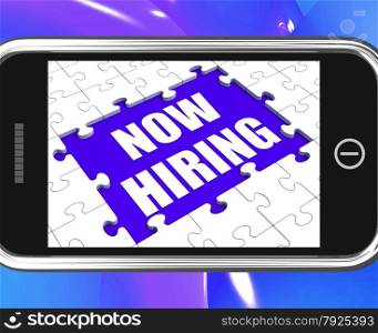 . Now Hiring Tablet Showing Job Opening And Recruiting Employees