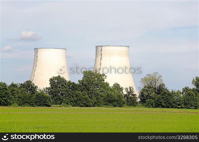 nuclear power station in rural area;