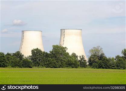 nuclear power station in rural area;