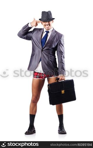 Nude businessman in business concept