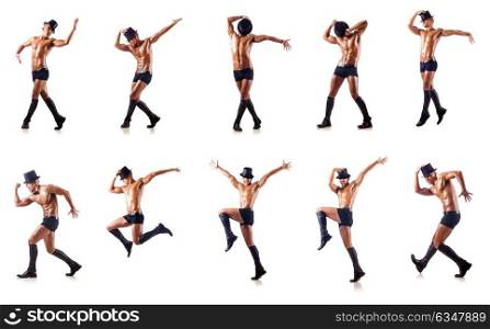 Nude dancer isolated on white