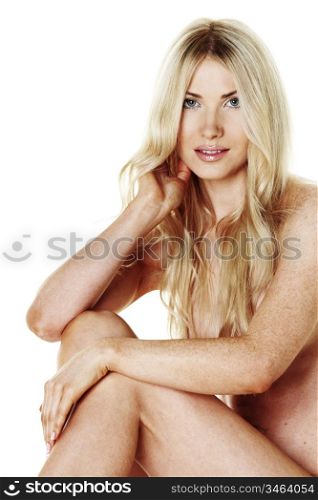 nude woman isolated on white