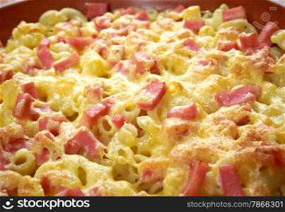 Nudel - Schinken - Gratin - German baked pasta casserole with cheese and ham