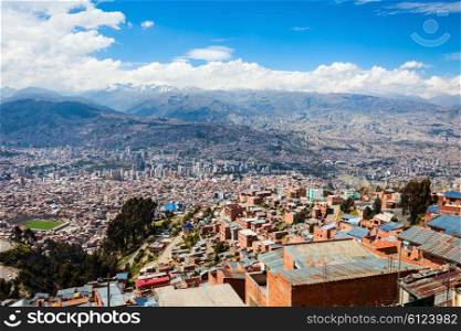 Nuestra Senora de La Paz aerial view, Bolivia