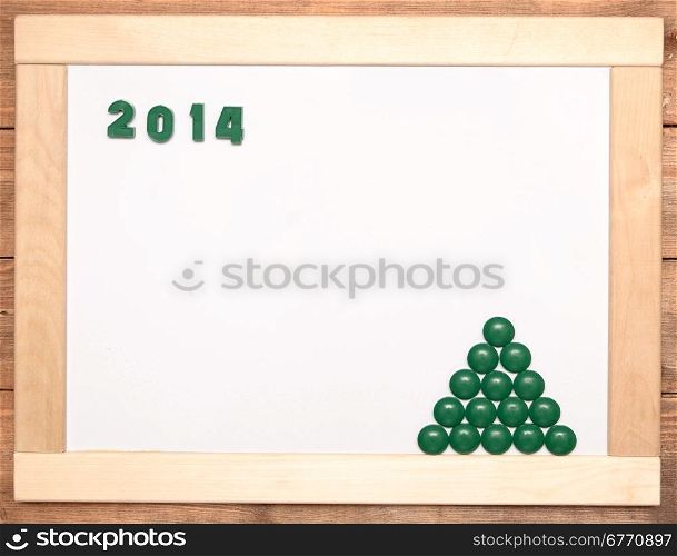 number 2014 on wooden frame