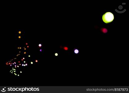 number of light points of different colors with black background