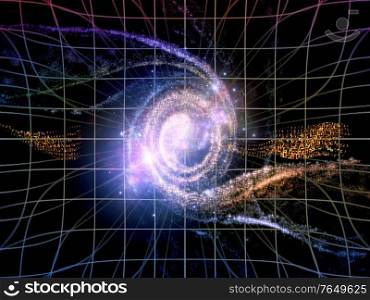 Numbers of Reality series. Stream of digits and spiral fractal elements composition on the subject of education, science and modern technology.