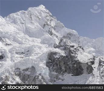 Nuptse Mountain near Everest Base Camp and Khumbu Icefall