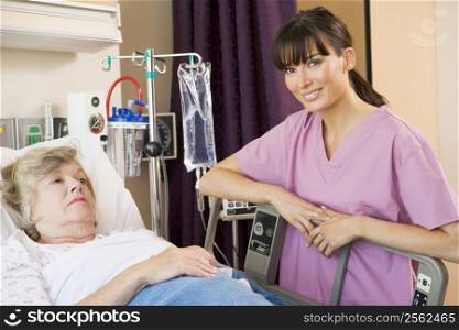 Nurse Checking Up On Patient