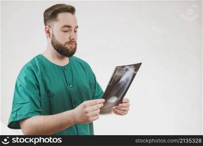 nurse checking x ray scan