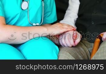 Nurse giving care to a senior man
